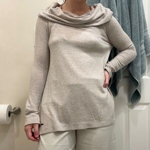 Lucky Brand Cowl Neck Long-Sleeve Top (Oatmeal)
